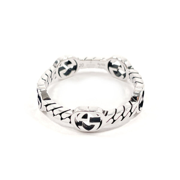 GUCCI Ring Interlocking G Silver925 #US 8 1/2 Silver mens Second hand