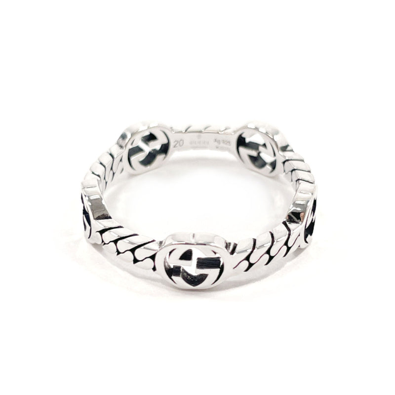 GUCCI Ring Interlocking G Silver925 #US 8 1/2 Silver mens
