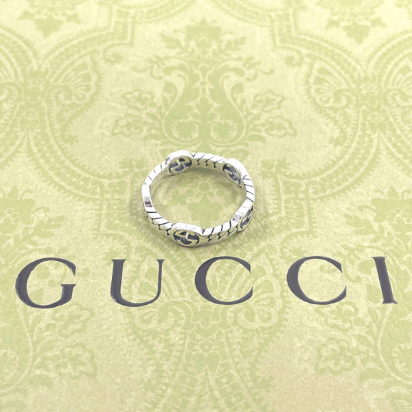 GUCCI Ring Interlocking G Silver925 #US 8 1/2 Silver mens Second hand