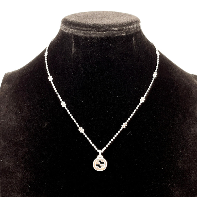 GUCCI Necklace Interlocking G Flower Chain Silver925 Silver Women Second hand