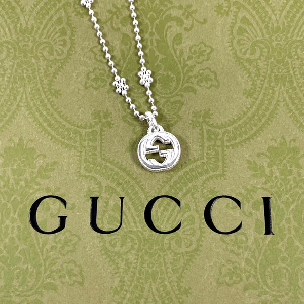 GUCCI Necklace Interlocking G Flower Chain Silver925 Silver Women Second hand