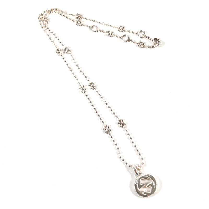 GUCCI Necklace Interlocking G Flower Chain Silver925 Silver Women Second hand