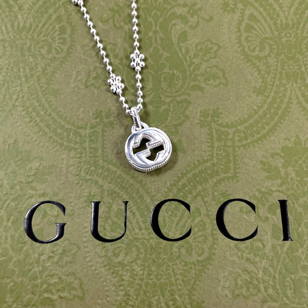 GUCCI Necklace Interlocking G Flower Chain Silver925 Silver Women Second hand