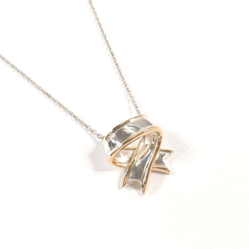 TIFFANY&Co. Necklace ribbon Silver925/K18 yellow gold Silver Silver Women Second hand