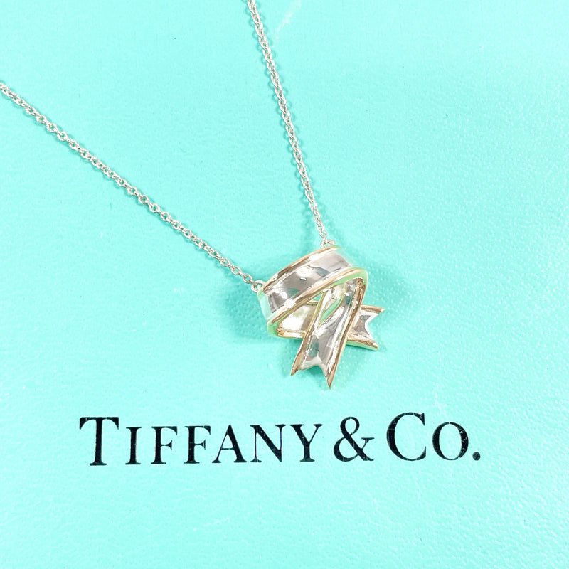 TIFFANY&Co. Necklace ribbon Silver925/K18 yellow gold Silver Silver Women Second hand