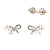 TIFFANY&Co. earring Bow ribbon Silver925 Silver Women Second hand