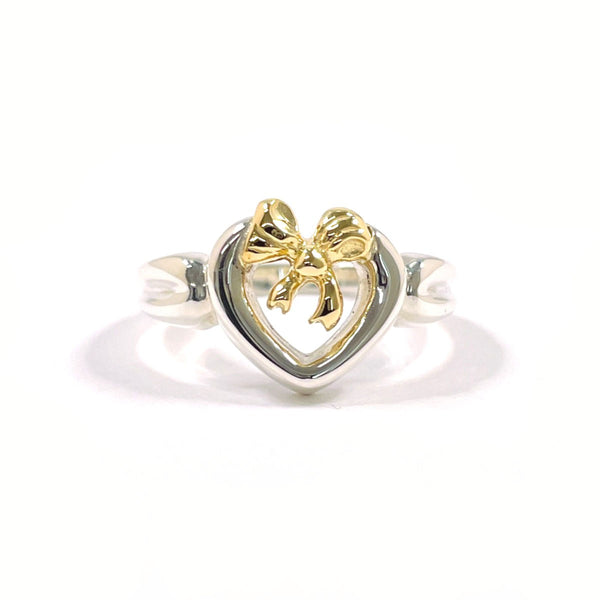 TIFFANY&Co. Ring Heart ribbon Silver925/K18 yellow gold #US 4 3/4 Silver Silver Women Second hand