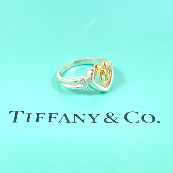TIFFANY&Co. Ring Heart ribbon Silver925/K18 yellow gold #US 4 3/4 Silver Silver Women Second hand