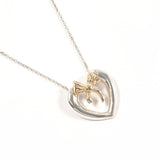 TIFFANY&Co. Necklace Heart ribbon Silver925/K18 yellow gold Silver Silver Women Second hand