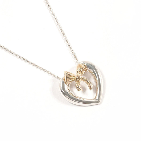 TIFFANY&Co. Necklace Heart ribbon Silver925/K18 yellow gold Silver Silver Women Second hand