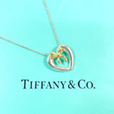 TIFFANY&Co. Necklace Heart ribbon Silver925/K18 yellow gold Silver Silver Women Second hand