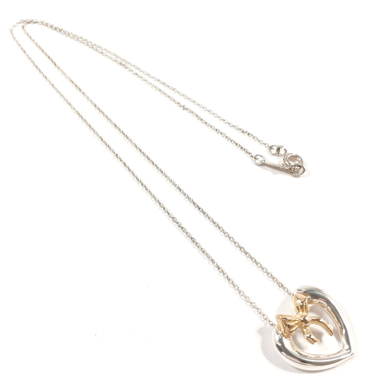 TIFFANY&Co. Necklace Heart ribbon Silver925/K18 yellow gold Silver Silver Women Second hand