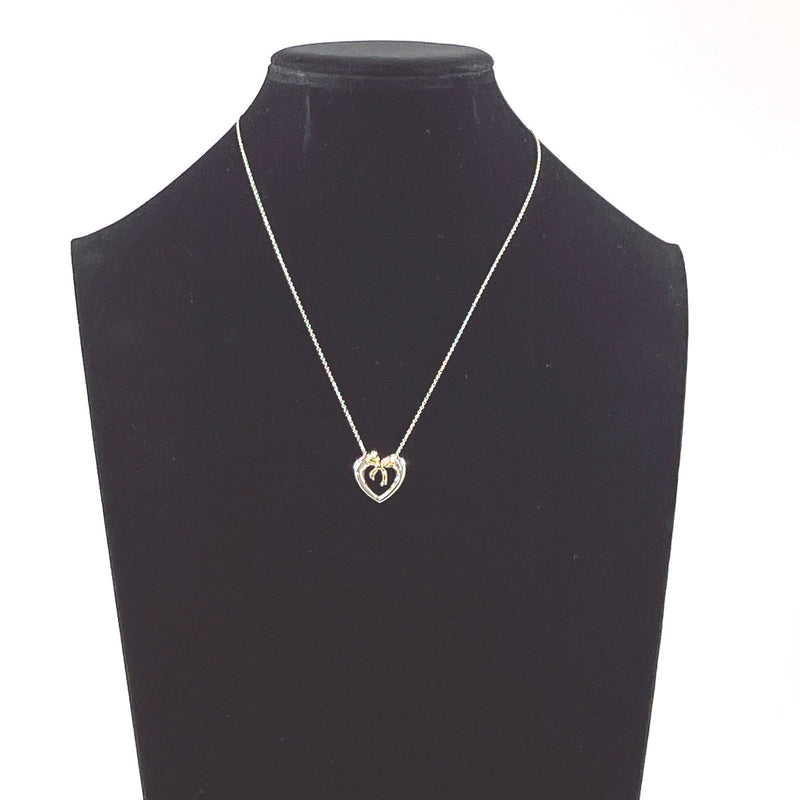 TIFFANY&Co. Necklace Heart ribbon Silver925/K18 yellow gold Silver Silver Women Second hand