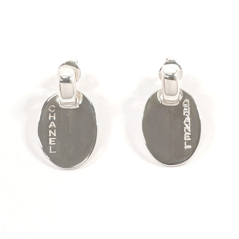 CHANEL earring oval with logo Silver925 Silver Women Second hand