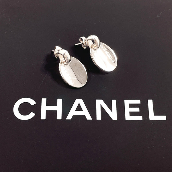 CHANEL earring oval with logo Silver925 Silver Women Second hand