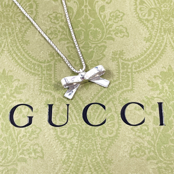 GUCCI Necklace ribbon Silver925 Silver Women Second hand