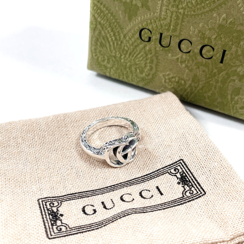 GUCCI Ring 627760 J8400 0701 Double G key motif ring Silver925 #US 6 Silver unisex Second hand