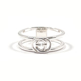 GUCCI Ring Interlocking G slim open band Silver925 #US 5 1/2 Silver Women Second hand