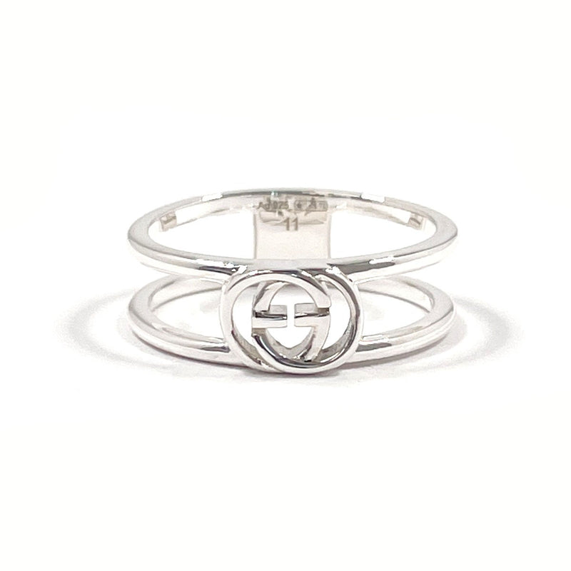 GUCCI Ring Interlocking G slim open band Silver925 #US 5 1/2 Silver Women Second hand