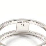 GUCCI Ring Interlocking G slim open band Silver925 #US 5 1/2 Silver Women Second hand