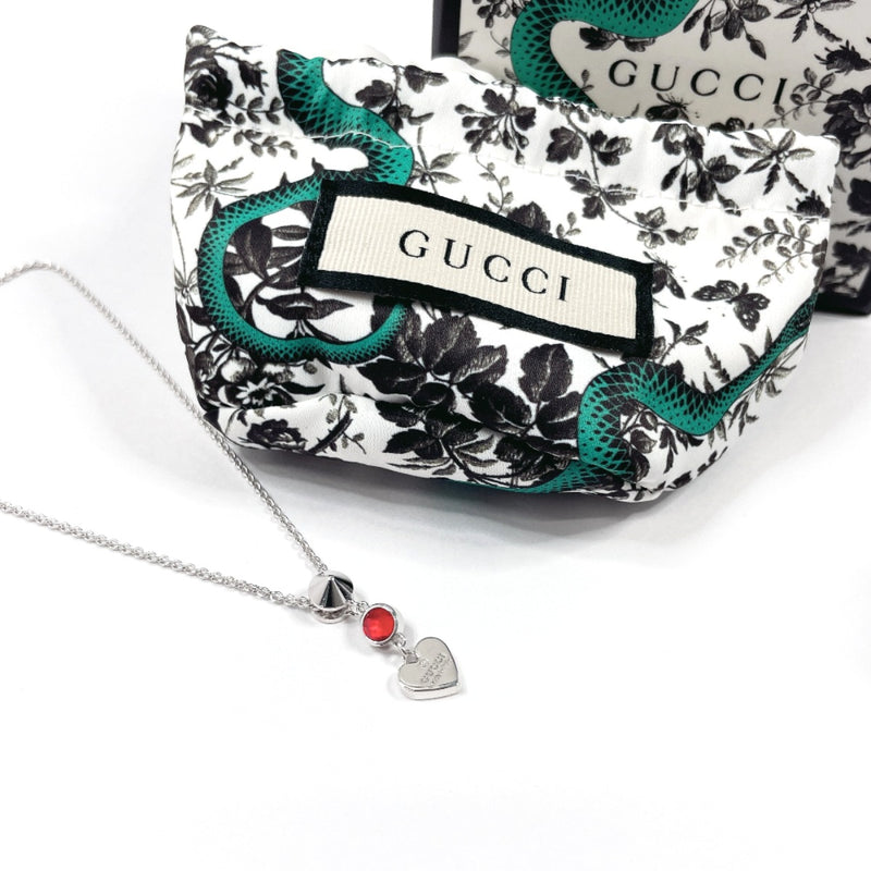 GUCCI Necklace Trademark Heart Silver925/Stone Silver Women Second hand