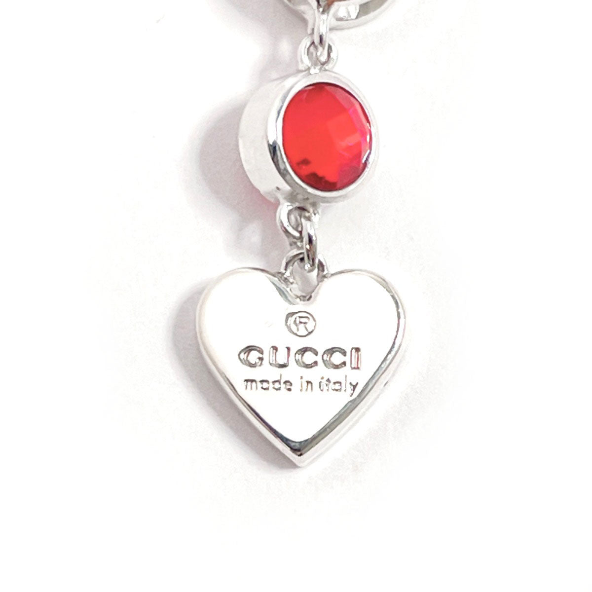 GUCCI Necklace Trademark Heart Silver925/Stone Silver Women Second