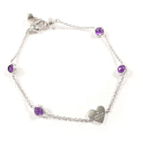 GUCCI bracelet Trademark Heart Silver925/amethyst Silver Silver Women Second hand