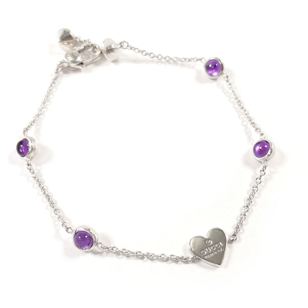 GUCCI bracelet Trademark Heart Silver925/amethyst Silver Silver Women Second hand