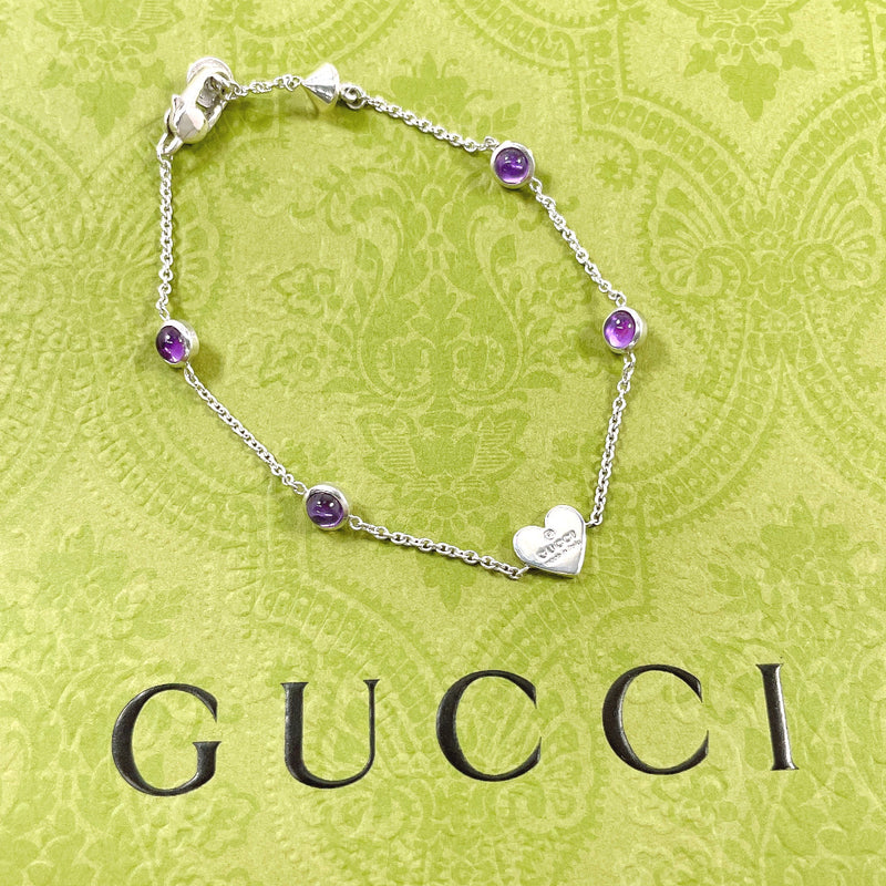 GUCCI bracelet Trademark Heart Silver925/amethyst Silver Silver Women Second hand