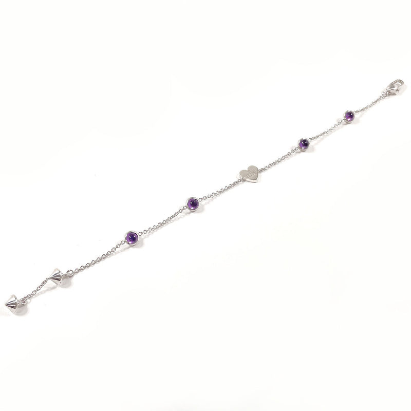 GUCCI bracelet Trademark Heart Silver925/amethyst Silver Silver Women Second hand