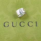 GUCCI Ring G logo wide ring Silver925 #US 5 1/4 Silver Women Second hand