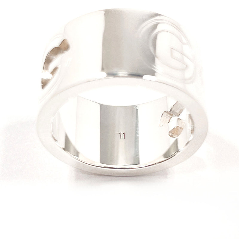 GUCCI Ring G logo wide ring Silver925 #US 5 1/4 Silver Women Second hand