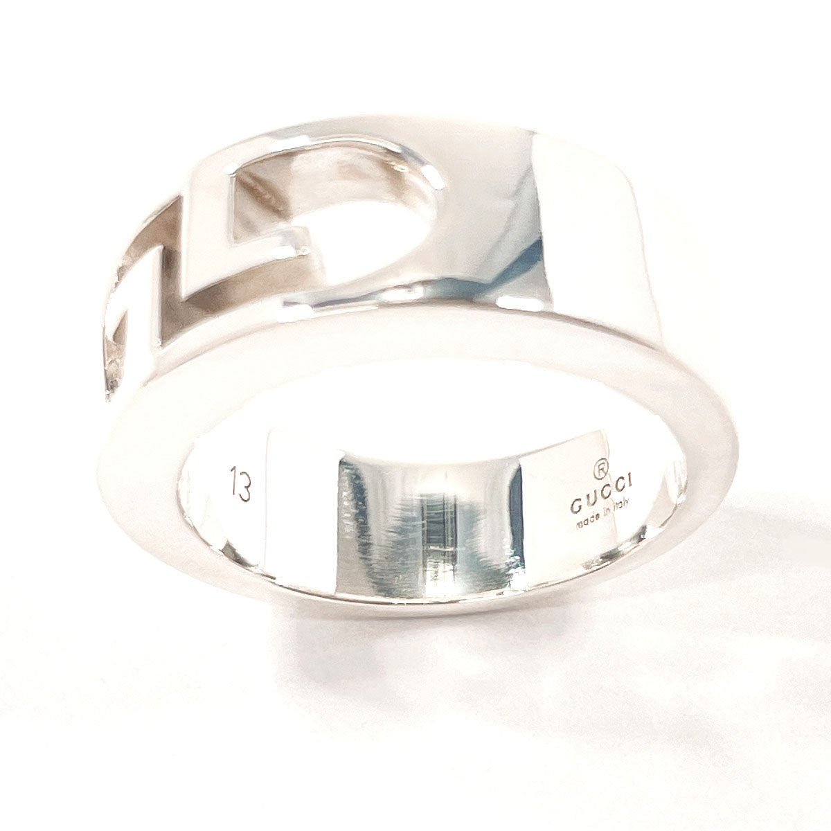 GUCCI グッチ G WIDE ring リングSLV925 #8 シルバー 925 Sterling Silver Ring With Double G | GUCCI® US