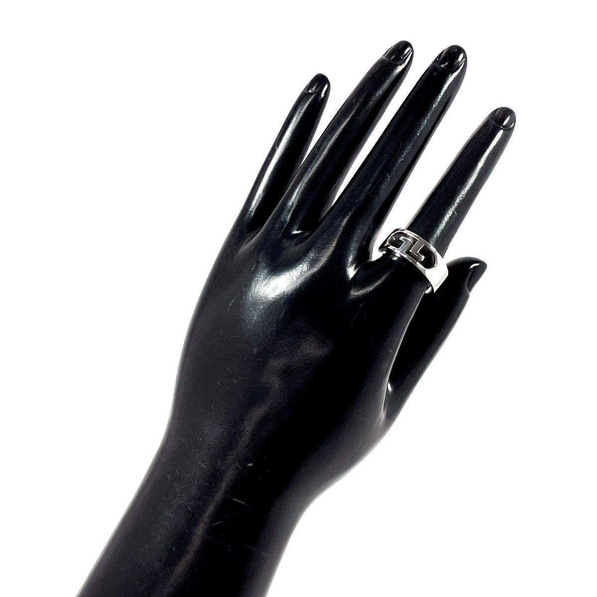 GUCCI Ring Double G logo Silver925 #US 6 Silver unisex