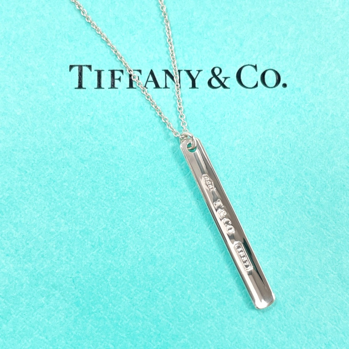 TIFFANY&Co. Necklace 1837 Narrow Bar Pendant Silver925 Silver