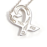 TIFFANY&Co. Necklace Rubbing Heart 1P Diamond Paloma Picasso Silver925/diamond Silver Women Second hand