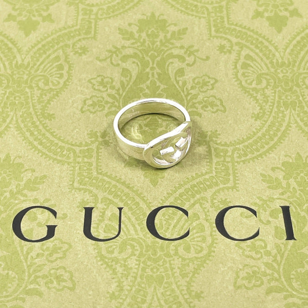GUCCI Ring Interlocking G Silver925 #US 7 1/4 Silver mens Second hand