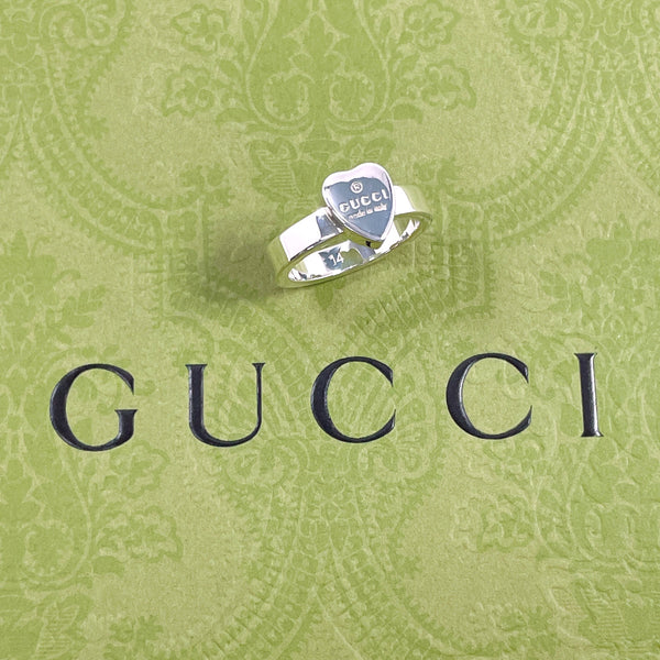 GUCCI Ring Trademark Heart Silver925 #US 6 1/2 Silver Women Second hand