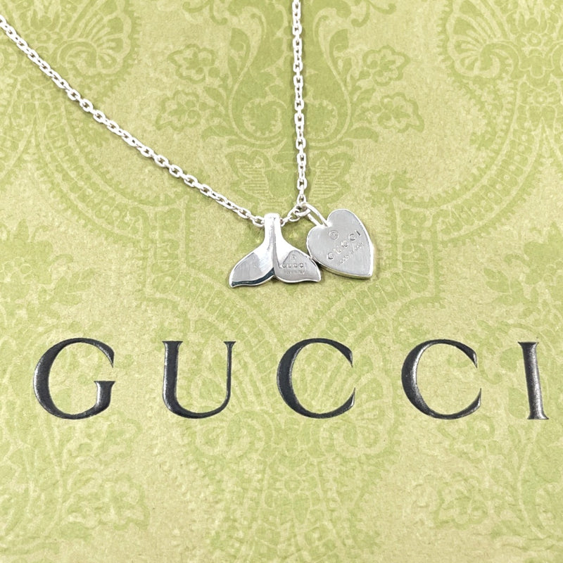 GUCCI Necklace Heart whale tail Silver925 Silver Women Second hand