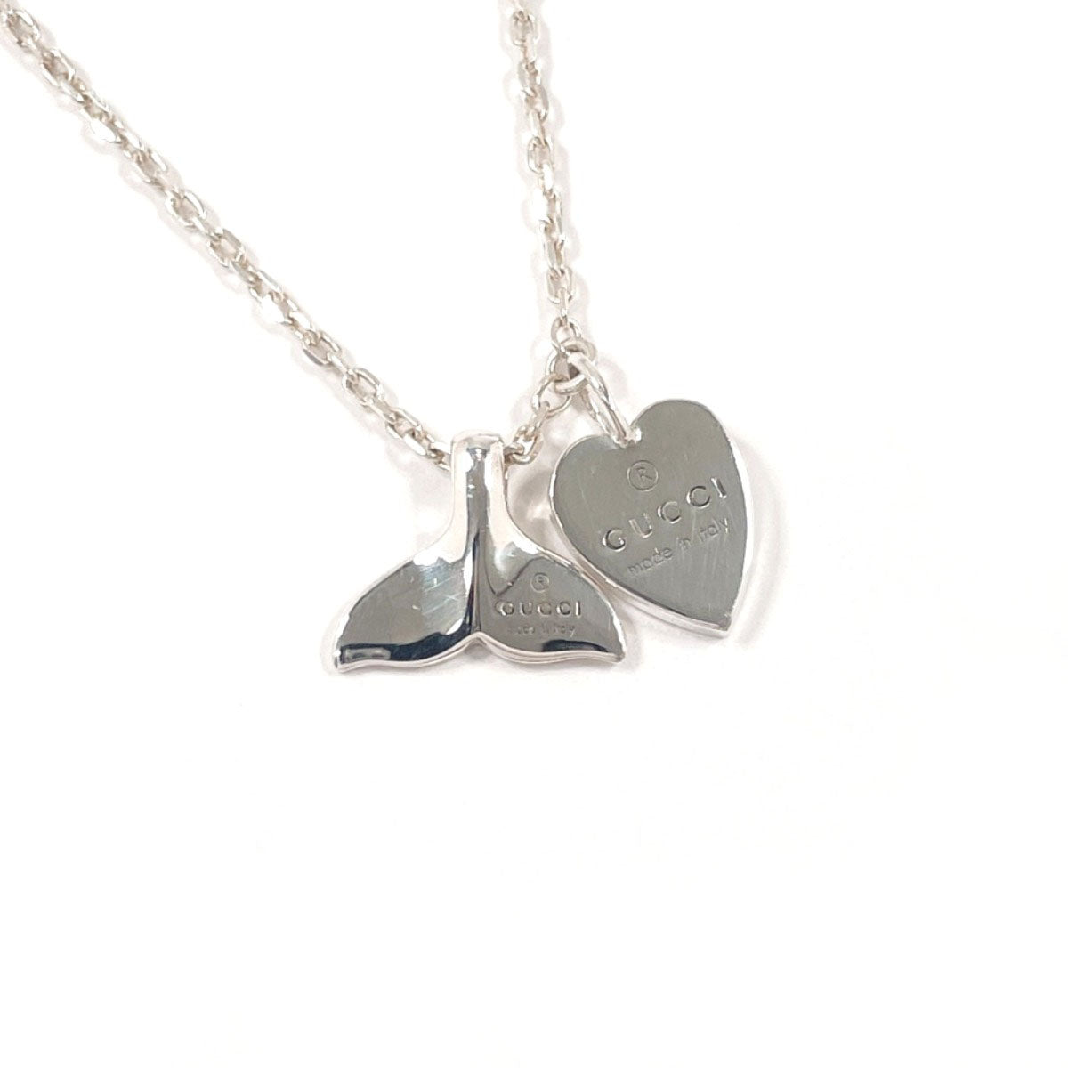 GUCCI Necklace Heart whale tail Silver925 Silver Women Second hand