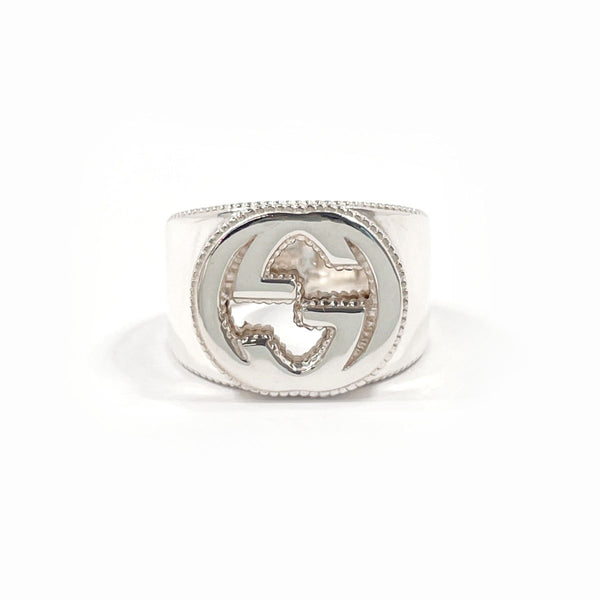 GUCCI Ring Interlocking G Silver925 #US 7 Silver mens Second hand