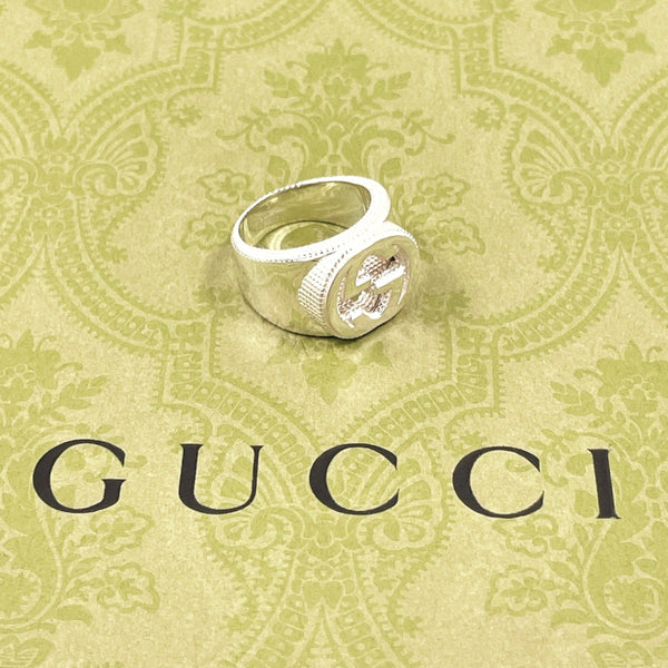 GUCCI Ring Interlocking G Silver925 #US 7 Silver mens Second hand
