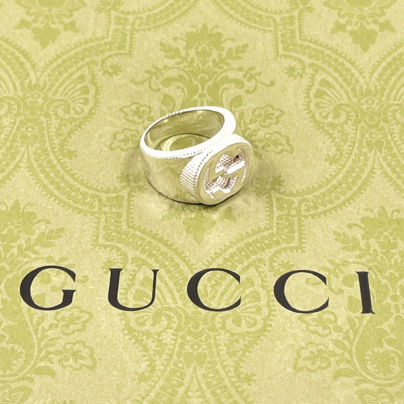 GUCCI Ring Interlocking G Silver925 #US 7 Silver mens Second hand