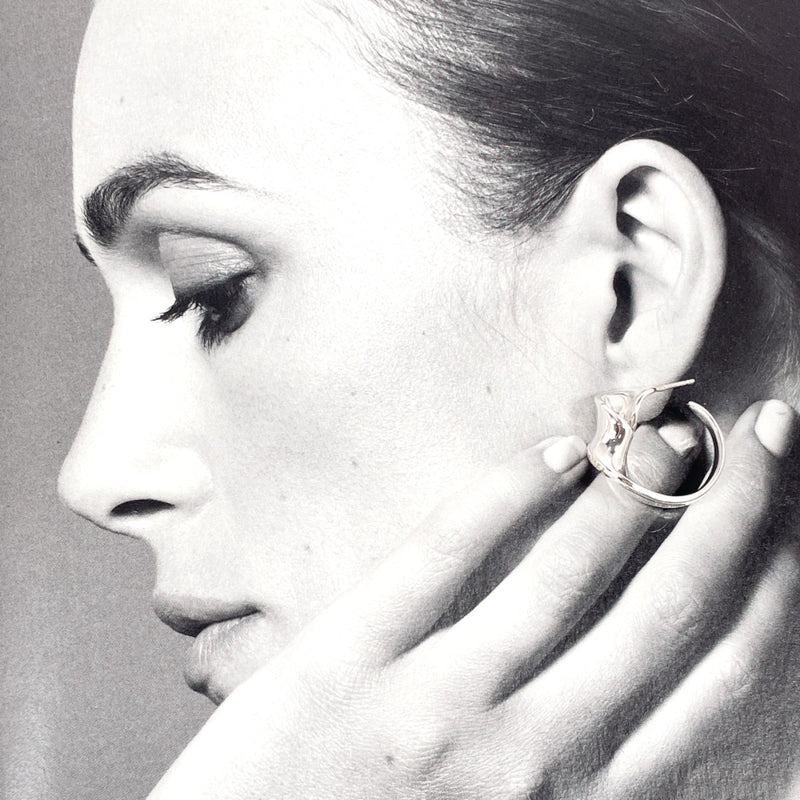 CHANEL earring Twisted hoop vintage Silver925 Silver Women Second hand