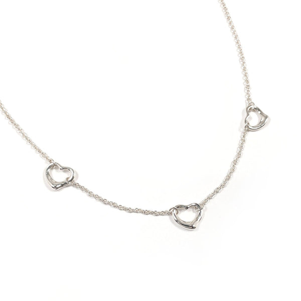 TIFFANY&Co. Necklace Triple Open Heart 3P Elsa Peretti Silver925 Silver Women Second hand