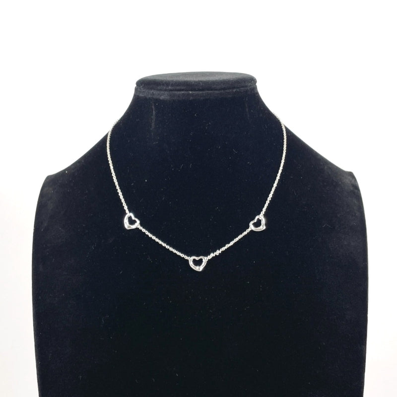 TIFFANY&Co. Necklace Triple Open Heart 3P Elsa Peretti Silver925 Silver Women Second hand