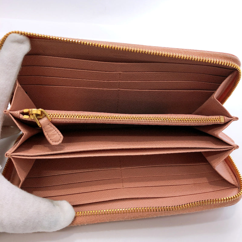 PRADA purse 1M0506 Round zip Safiano leather pink Women Used