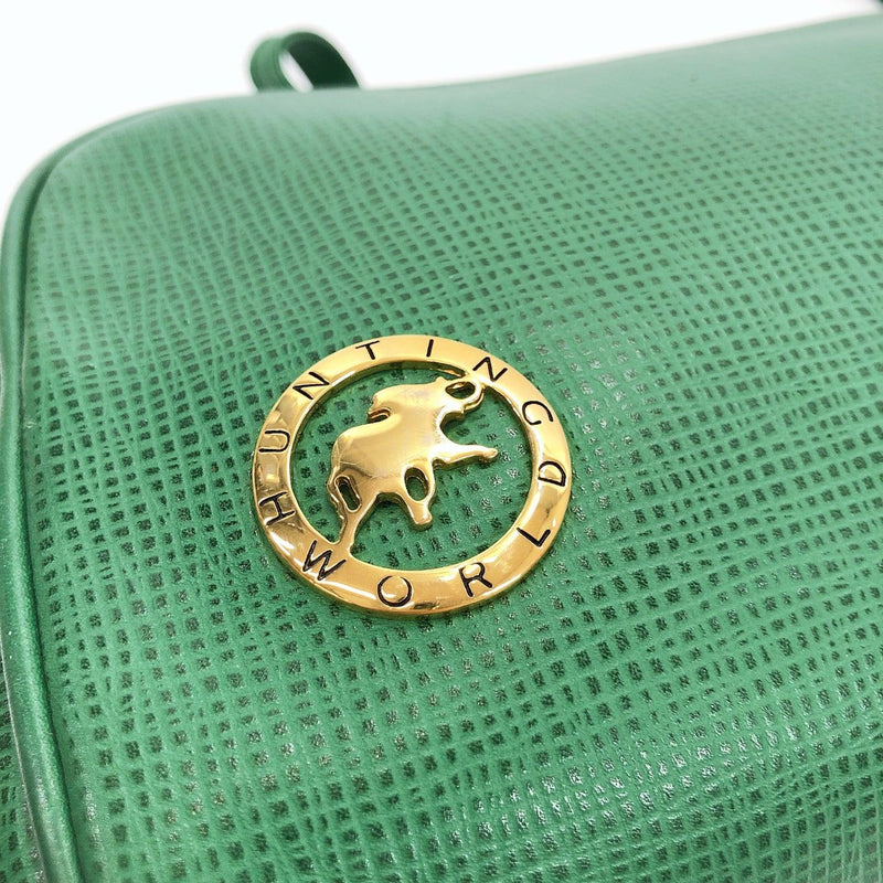 HUNTING WORLD Shoulder Bag leather green gold Women Used - JP-BRANDS.com
