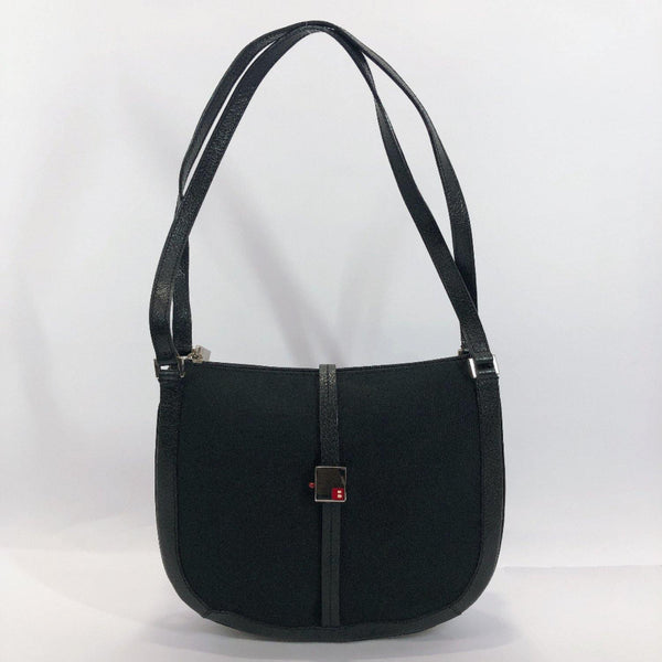 BALLY Shoulder Bag canvas/leather black SilverHardware Women Used - JP-BRANDS.com