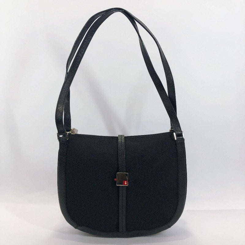 BALLY Shoulder Bag canvas/leather black SilverHardware Women Used - JP-BRANDS.com